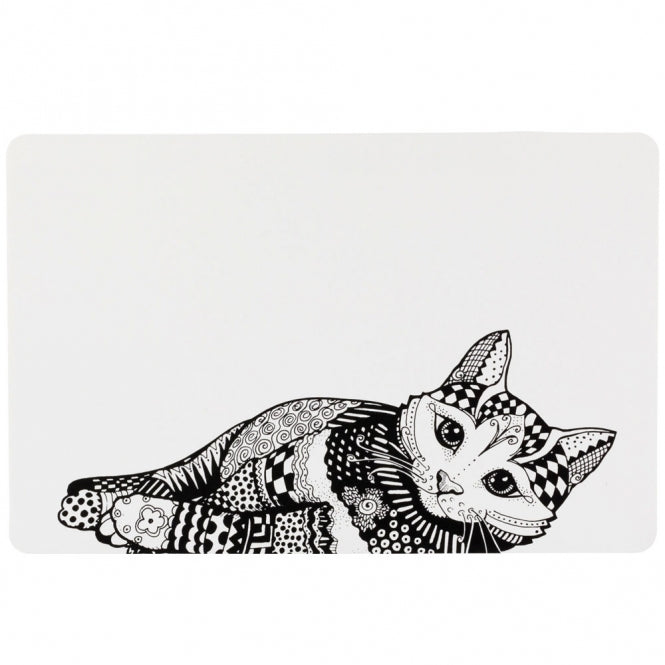 Napfunterlage – Mandala Katze, 44 × 28 cm