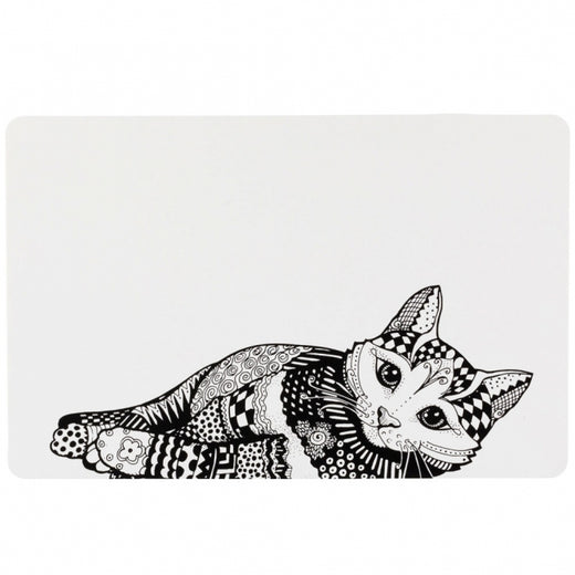 Napfunterlage – Mandala Katze, 44 × 28 cm