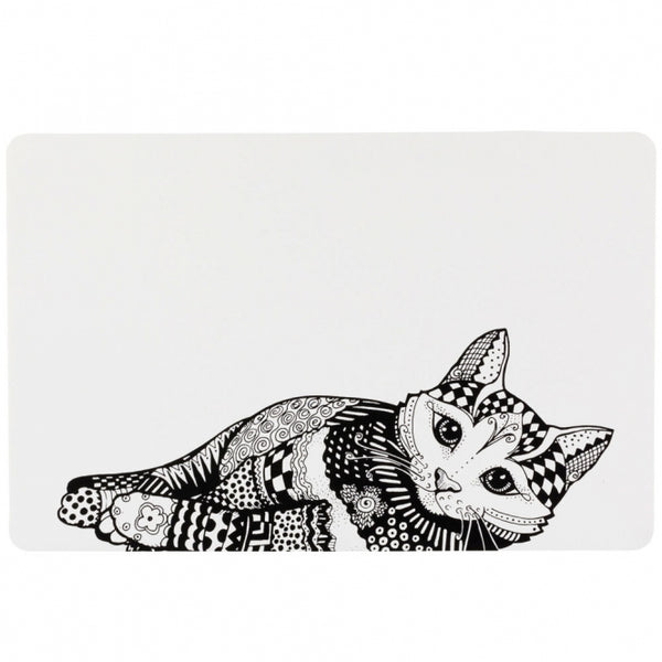 Napfunterlage – Mandala Katze, 44 × 28 cm