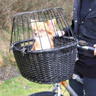 Hundefahrradkorb – aus Weide mit Gitter, schwarz – Bild 3