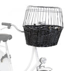 Hundefahrradkorb – aus Weide mit Gitter, schwarz