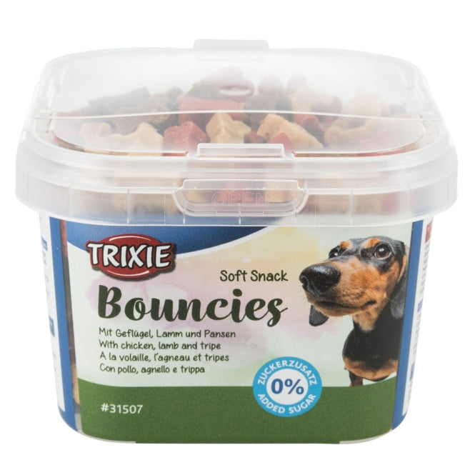 Hundeleckerli – Soft Bouncies Geflügel, Lamm und Pansen, 140g