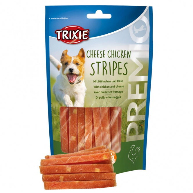 Hundeleckerli – PREMIO Cheese Chicken Stripes, 100g