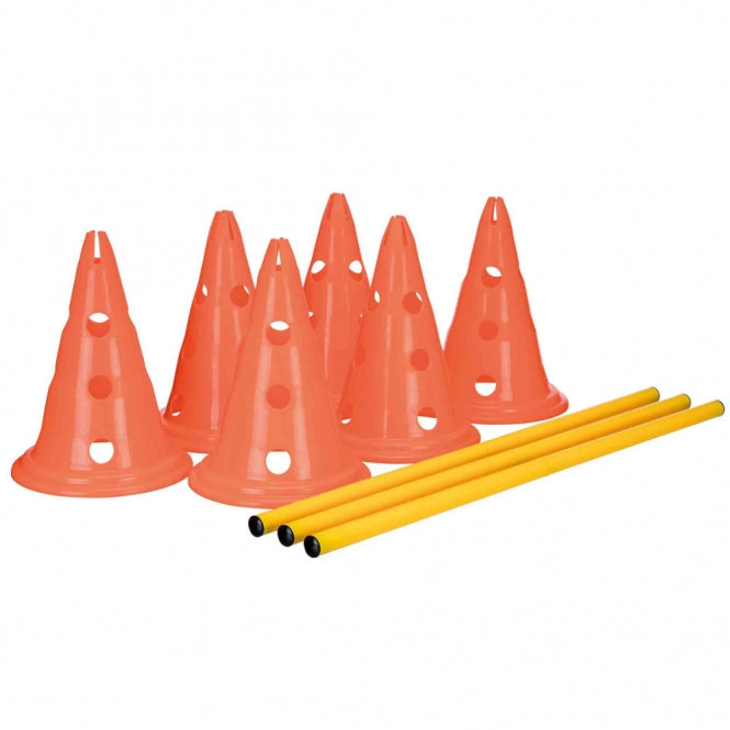 Hundetraining Zubehör – Pylonen-Hindernis 3er ø 23 × 30 cm/78 cm – Bild 2
