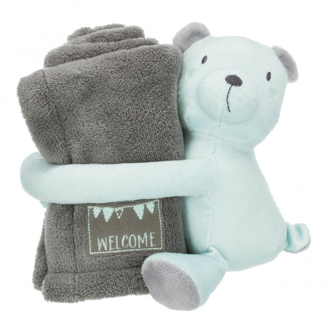 Hundepflege – Junior Kuschel-Set, grau/mint