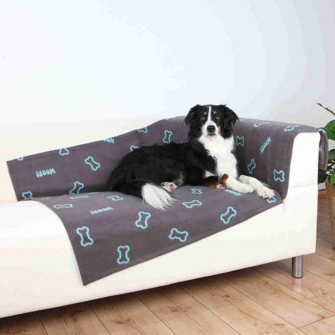 Fleecedecke für Hunde – Barney Knochenmotiv, 150 x 100 cm, Taupe – Bild 2
