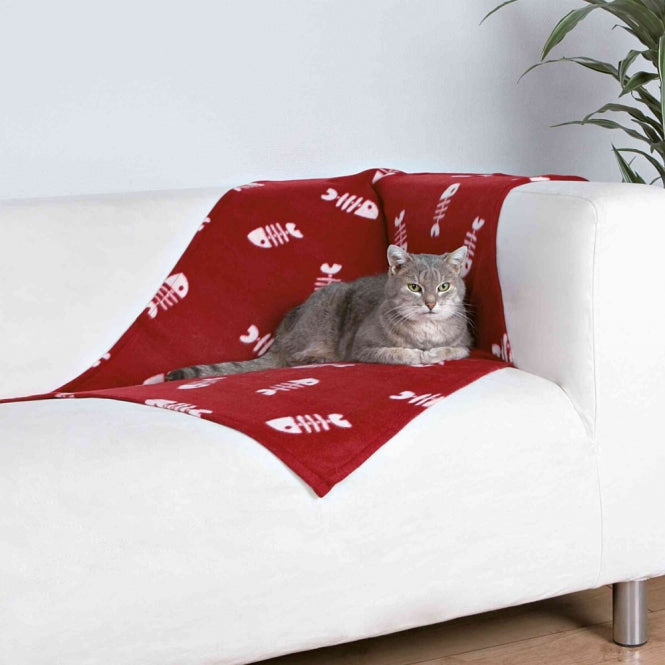 Fleecedecke für Katzen – Beany, bordeaux, 100 x 70 cm – Bild 3