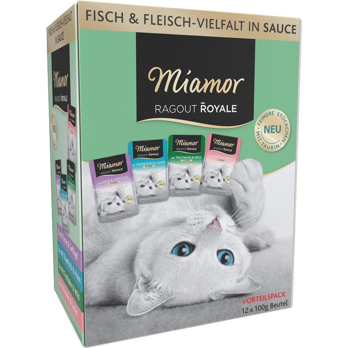 Katzennassfutter MP Ragout Royale in Sauce 12x100g, 4er Pack – Miamor