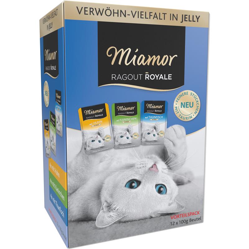 Katzennassfutter MP Ragout Royale in Jelly 12x100g, 4er Pack – Miamor
