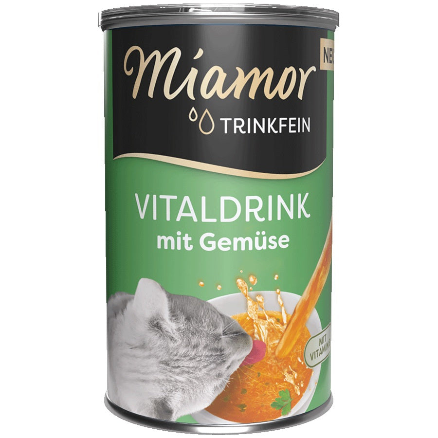 Katzenmilch & Katzendrink Trinkfein Vitaldrink mit Gemüse 135ml, 24er Pack – Miamor