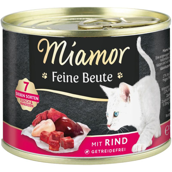 Katzennassfutter Dose Feine Beute Rind, 12er Pack – Miamor