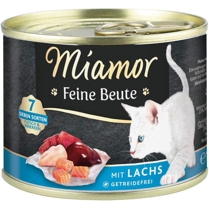 Katzennassfutter Dose Feine Beute Lachs, 12er Pack – Miamor