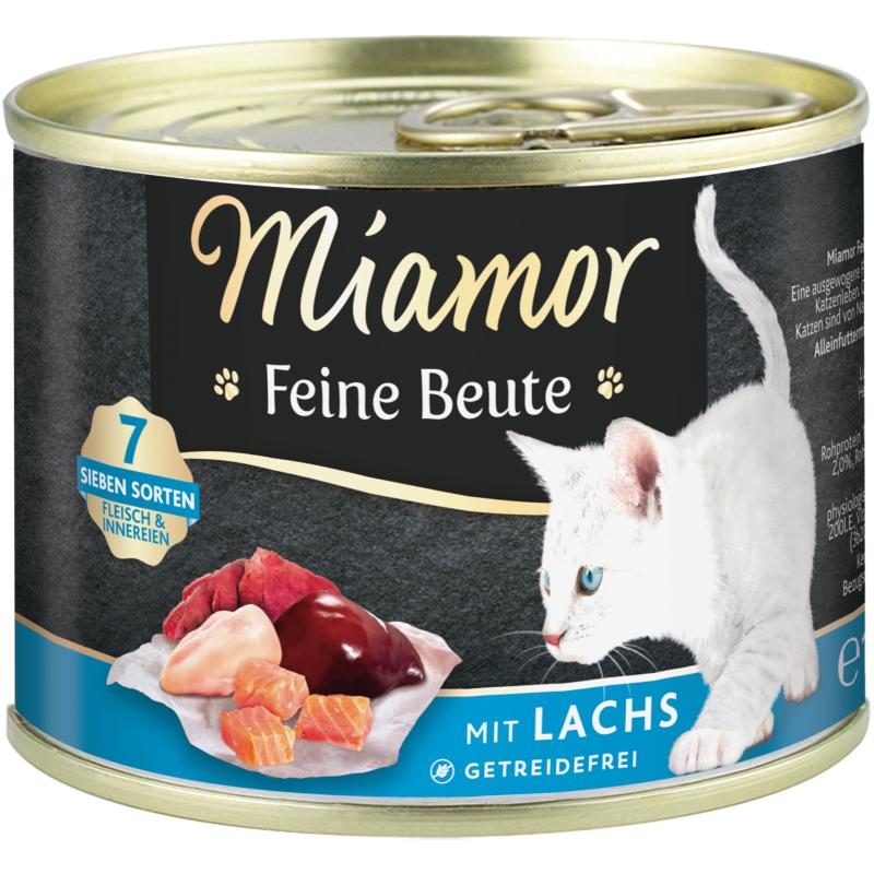 Katzennassfutter Dose Feine Beute Lachs, 12er Pack – Miamor