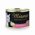 Katzennassfutter Feine Filets Naturelle Thunfisch & Krebsfleisch 156g Dose, 12er Pack | Miamor