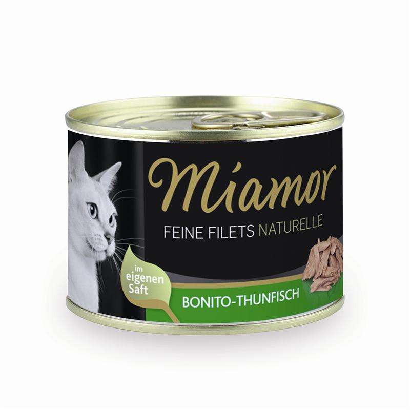 Katzennassfutter Feine Filets Naturelle Bonito-Thunfisch 156g Dose, 12er Pack – Miamor