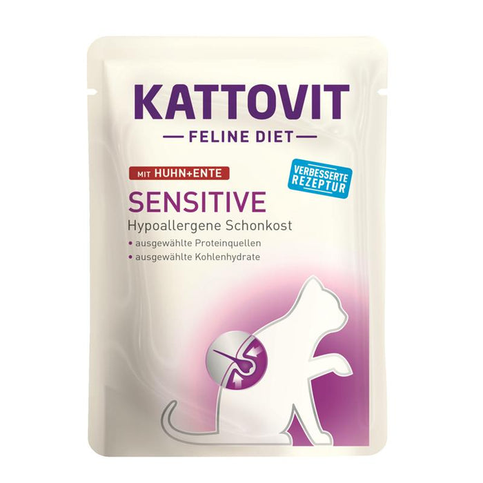 Katzennassfutter PB Feline Diet Sensitive Huhn & Ente 85g, 24er Pack – Kattovit