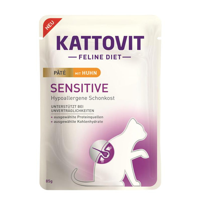 Katzennassfutter PB Feline Sensitive Pate mit Huhn 85g, 10er Pack – Kattovit