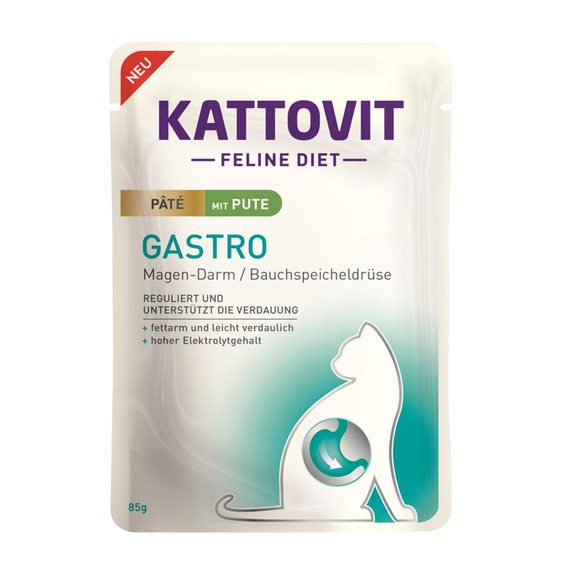 Katzennassfutter PB Feline Gastro Pate mit Pute 85g, 10er Pack – Kattovit