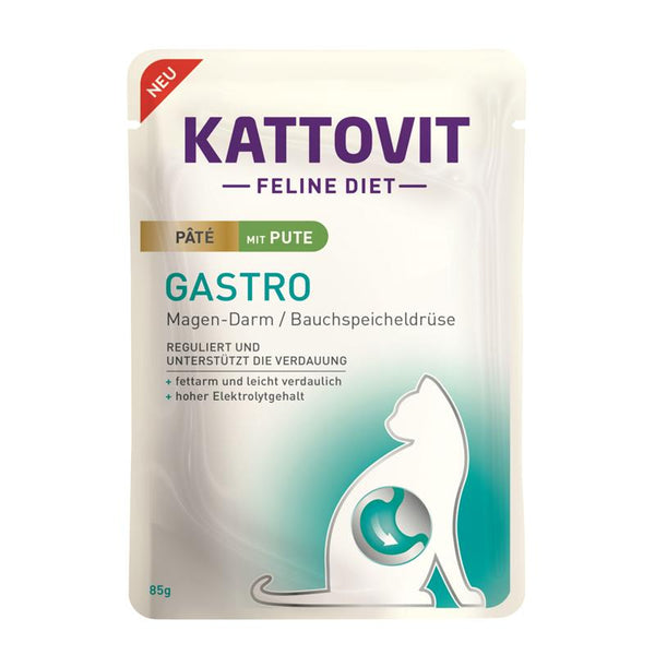 Katzennassfutter PB Feline Gastro Pate mit Pute 85g, 10er Pack – Kattovit