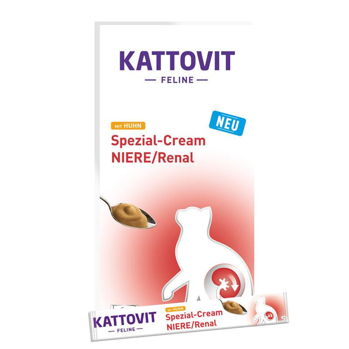 Katzennassfutter Niere/Renal Spezial-Cream mit Huhn 6x15g, 11er Pack – Kattovit