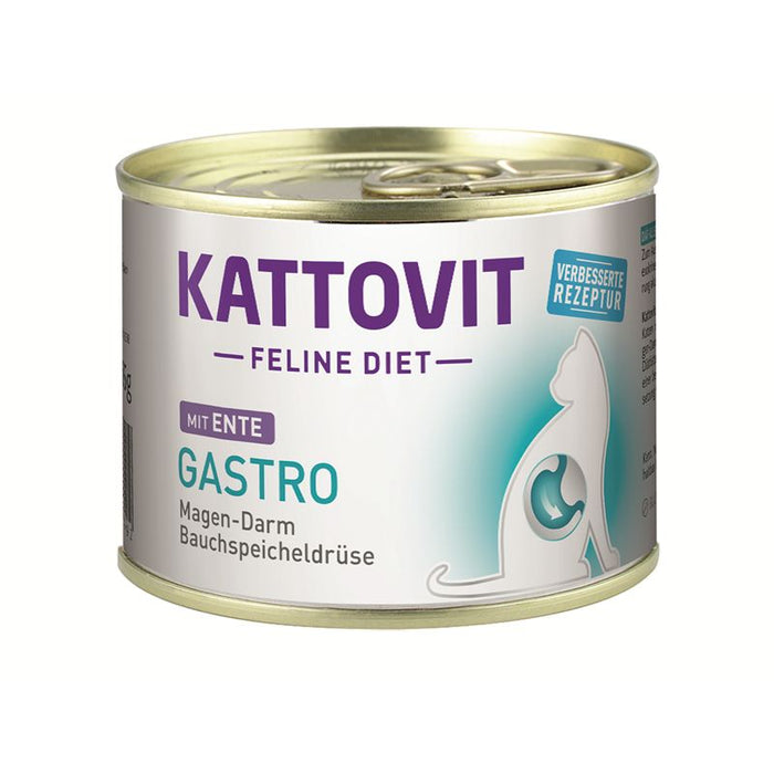 Katzennassfutter Dose Feline Diet Gastro Ente 185g, 12er Pack – Kattovit