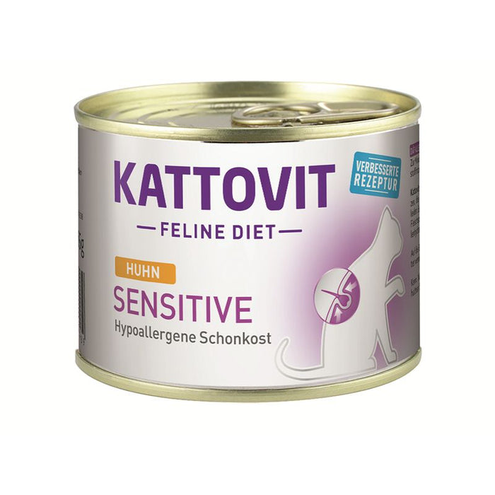 Katzennassfutter Dose Feline Diet Sensitive Huhn 185g, 12er Pack – Kattovit