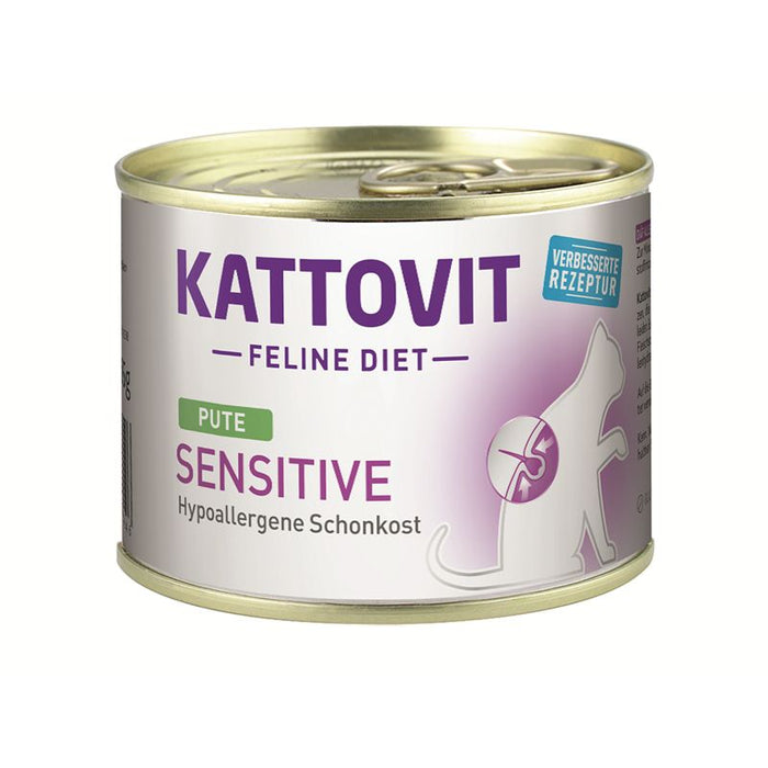 Katzennassfutter Dose Feline Diet Sensitive Pute 185g, 12er Pack – Kattovit