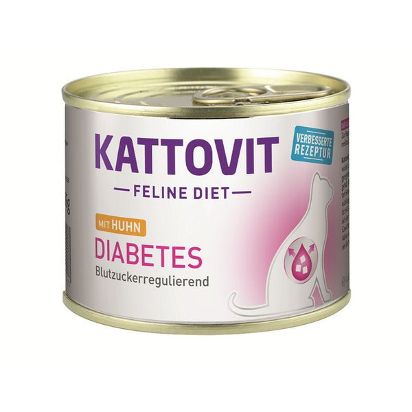 Katzennassfutter Dose Feline Diet Diabetes/Gewicht Huhn 185g, 12er Pack – Kattovit