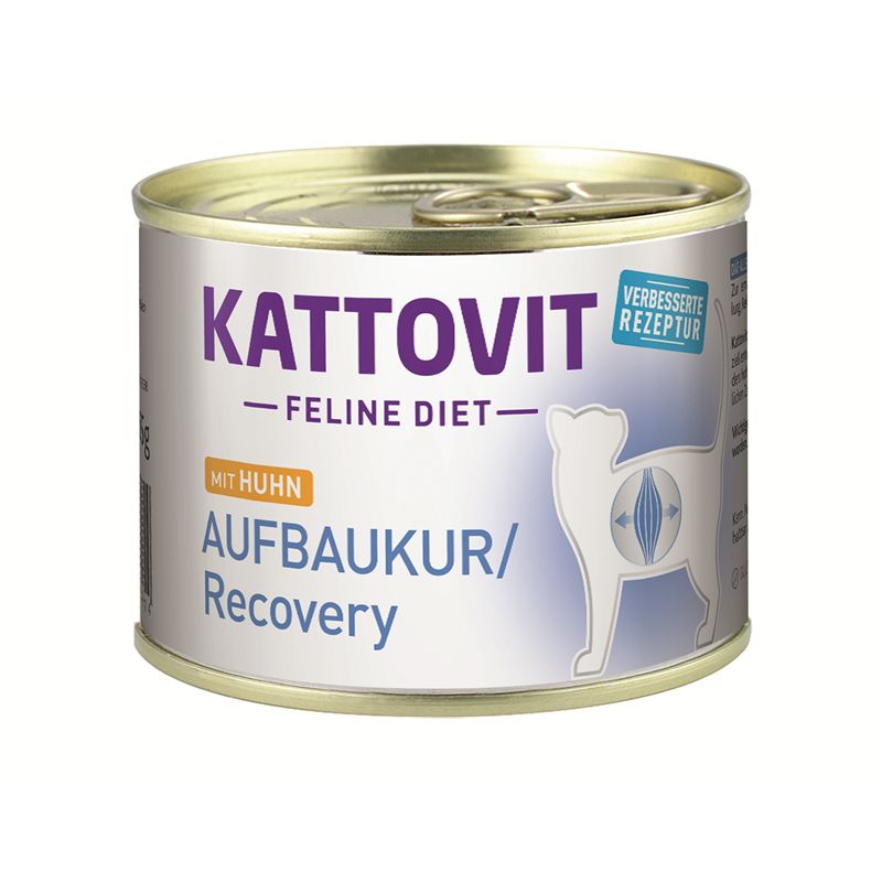 Katzennassfutter Dose Feline Diet Aufbaukur/Recovery Huhn 185g, 12er Pack – Kattovit