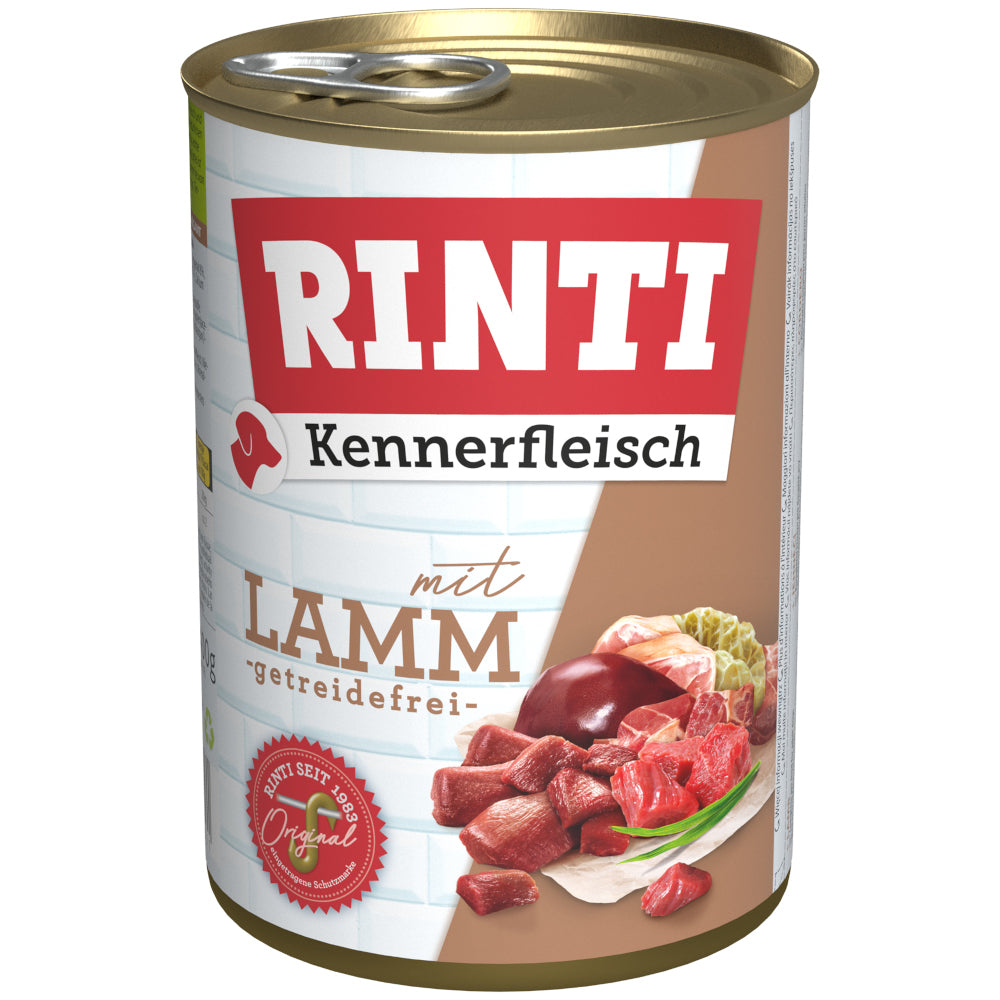 Hundenassfutter Rinti Kennerfleisch Lamm 400g, 24er Pack – Finnern