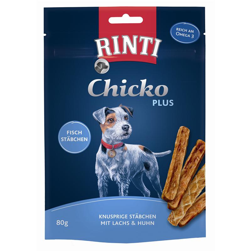 Kaustangen für Hunde Chicko Plus Fischstäbchen 80g – Rinti