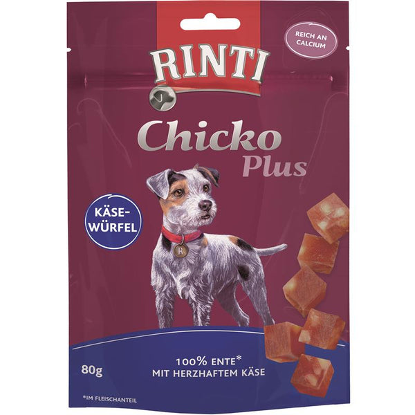 Hundeleckerli Chicko Käsewürfel mit Ente 80g – Rinti