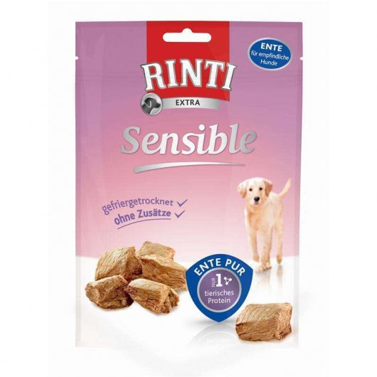 Nassfutter Hund Ente – kleiner Snack, Zwischenmahlzeit, 120 g – Rinti Sensible