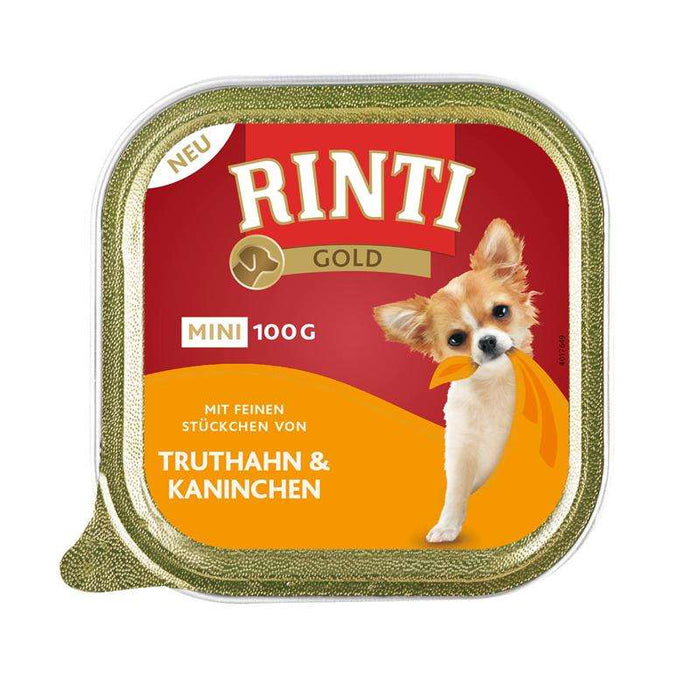 Hundenassfutter Gold Mini Truthahn & Kaninchen 100g, 16er Pack – Rinti