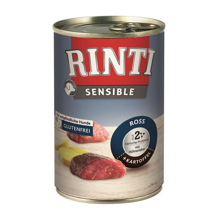 Hundenassfutter Sensible Ross, Hühnerleber & Kartoffel 400g, 6er Pack – Rinti