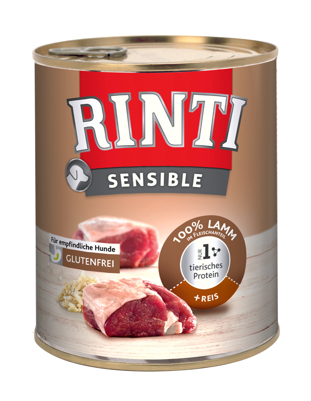 Hundenassfutter Dose Sensible Lamm & Reis 800g, 6er Pack – Rinti