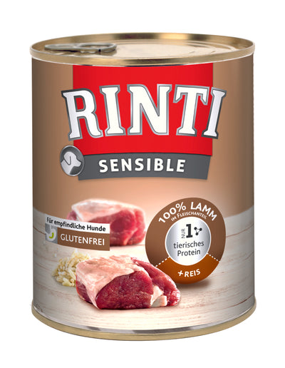 Hundenassfutter Dose Sensible Lamm & Reis 800g, 6er Pack – Rinti