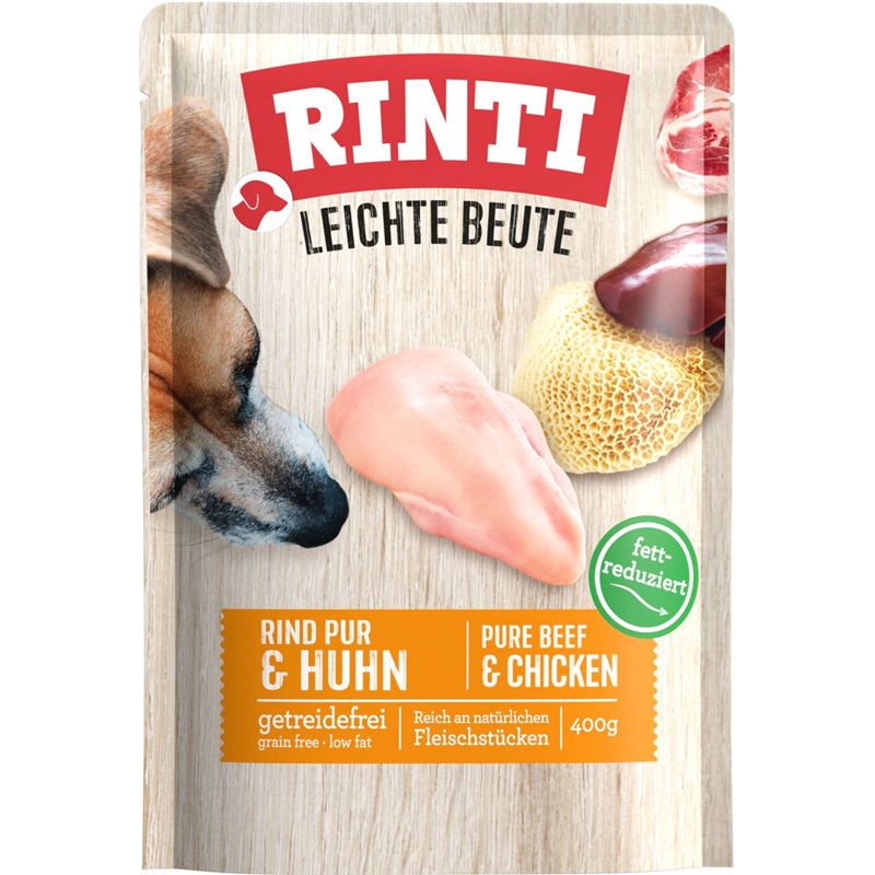 Hundenassfutter PB Leichte Beute Rind Pur + Huhn 400g, 10er Pack – Rinti