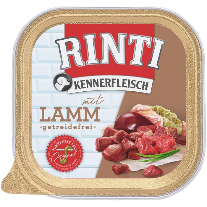 Hundenassfutter Schale Kennerfleisch mit Lamm 300g, 9er Pack – Rinti