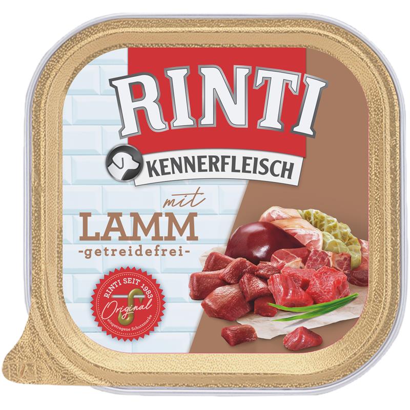 Hundenassfutter Schale Kennerfleisch mit Lamm 300g, 9er Pack – Rinti