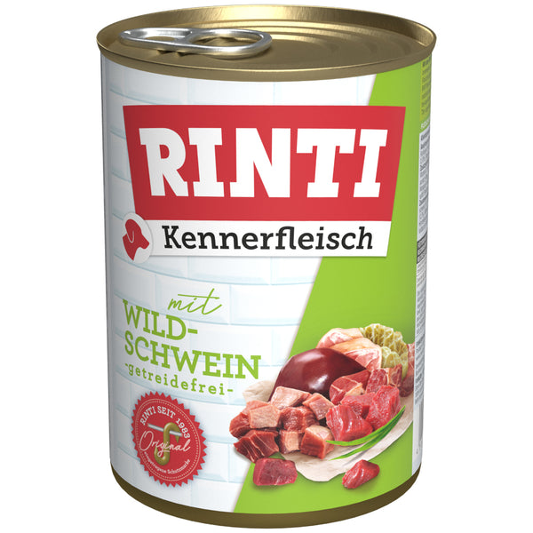 Hundenassfutter Kennerfleisch Wildschwein, 12er Pack – Rinti