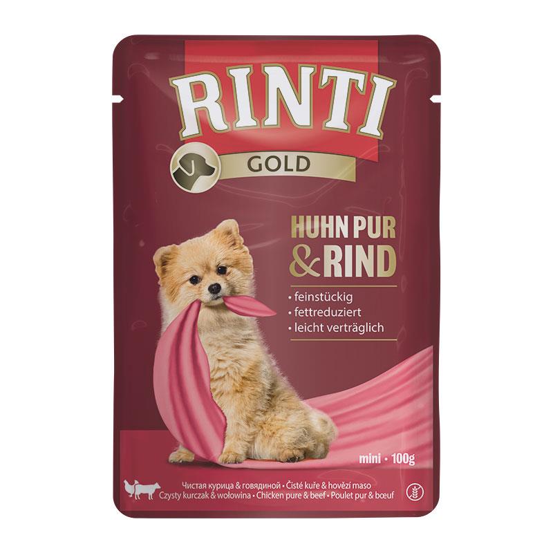 Hundenassfutter PB Gold Huhn Pur & Rind 100g, 10er Pack – Rinti