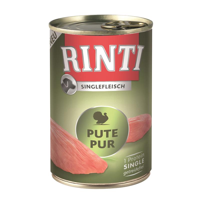 Hundenassfutter Singlefleisch Exclusive Pute Pur 400g, 12er Pack – Rinti