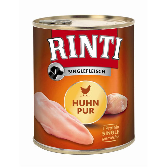 Hundenassfutter Singlefleisch Huhn Pur 800g, 6er Pack – Rinti