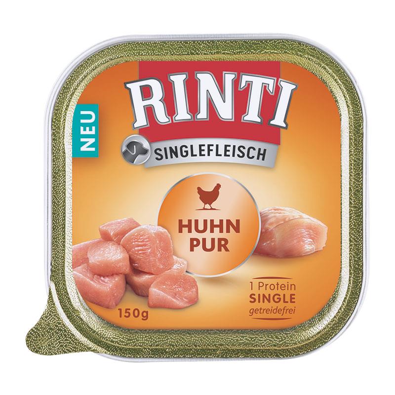 Hundenassfutter Schale Singlefleisch Huhn Pur 150g, 10er Pack – Rinti
