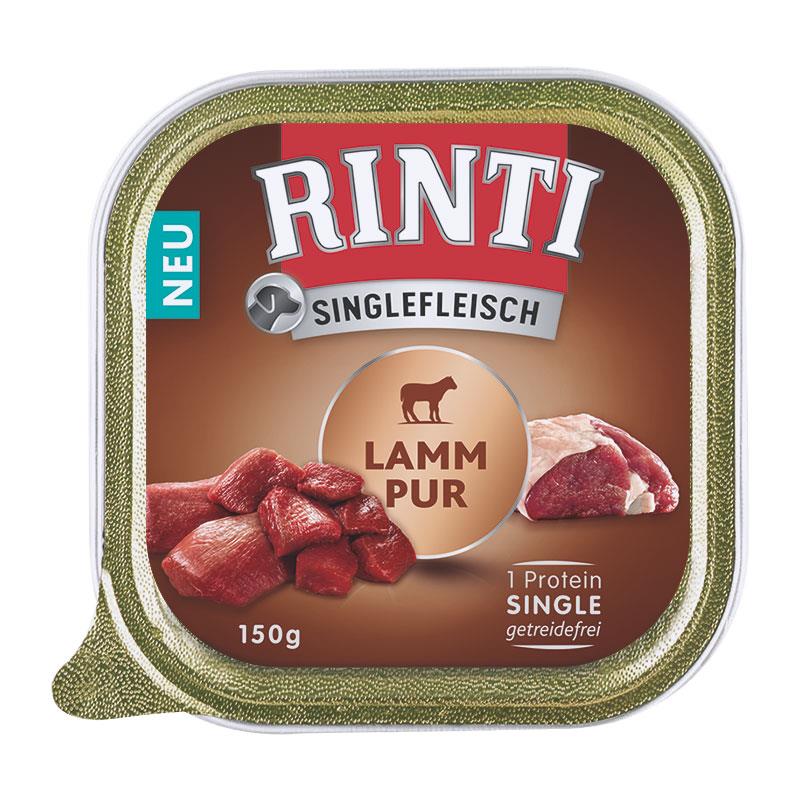 Hundenassfutter Schale Singlefleisch Lamm Pur 150g, 10er Pack – Rinti
