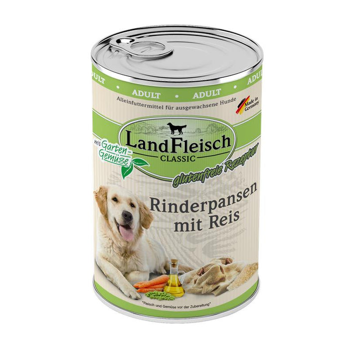 Hundenassfutter Dog Classic Rinderpansen mit Reis & Gartengemüse, 6er Pack | Landfleisch