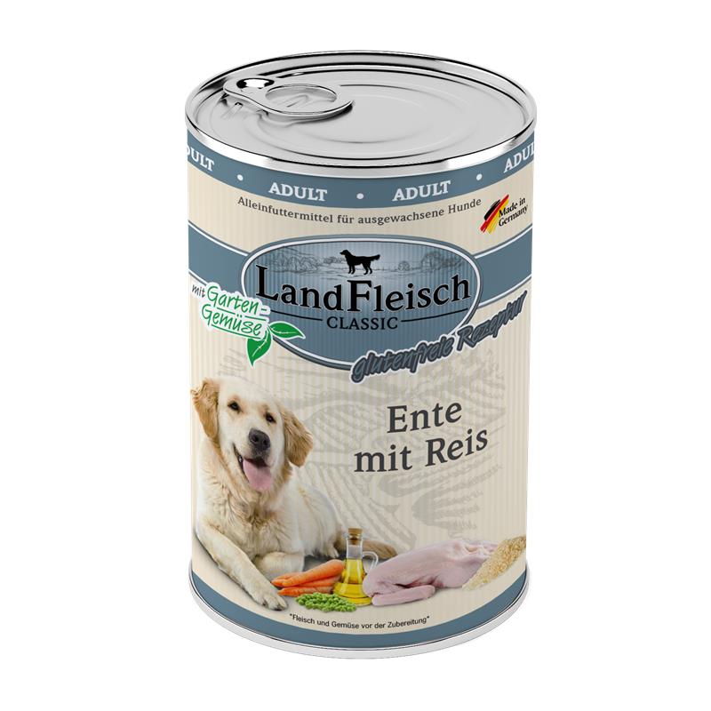 Hundenassfutter Dog Classic Ente mit Reis & Gartengemüse, 6er Pack – Landfleisch