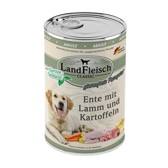 Hundenassfutter Dog Classic Ente mit Lamm & Kartoffeln, 6er Pack – Landfleisch
