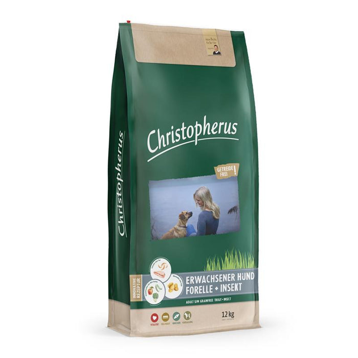 Hundetrockenfutter Getreidefrei Forelle & Insekt – Christopherus Hund